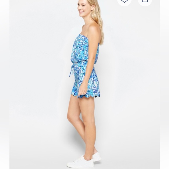 LILLY PULITZER Jace Romper blue size large - Picture 16 of 16